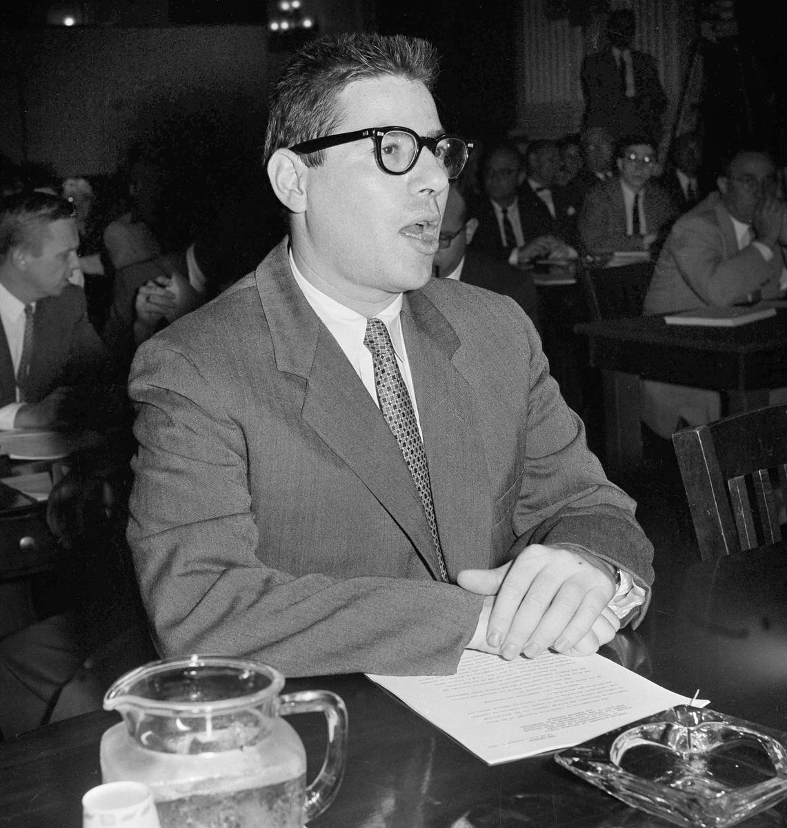 FILE - In this October 1959 file photo, Herbert Stempel appears as a witness in Washington as t ...