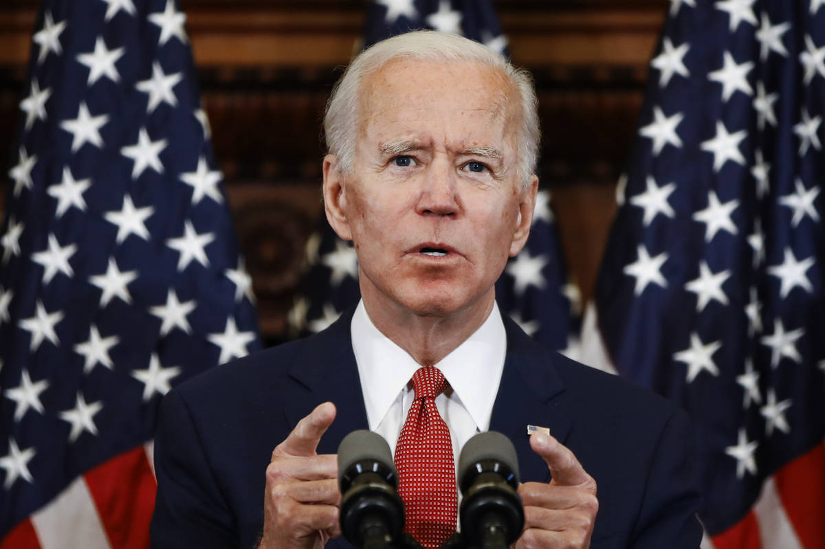 Democratic presidential candidate, former Vice President Joe Biden speaks in Philadelphia, Tues ...
