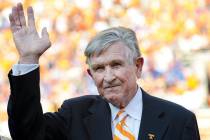 Tennessee great player and coach Johnny Majors died Tuesday at age 85. (Twitter)