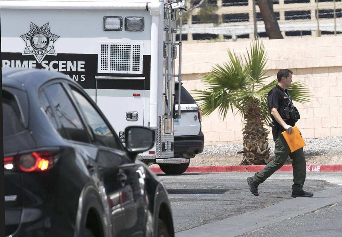 Las Vegas police are investigating a homicide at an apartment complex at 370 E. Harmon Ave., we ...
