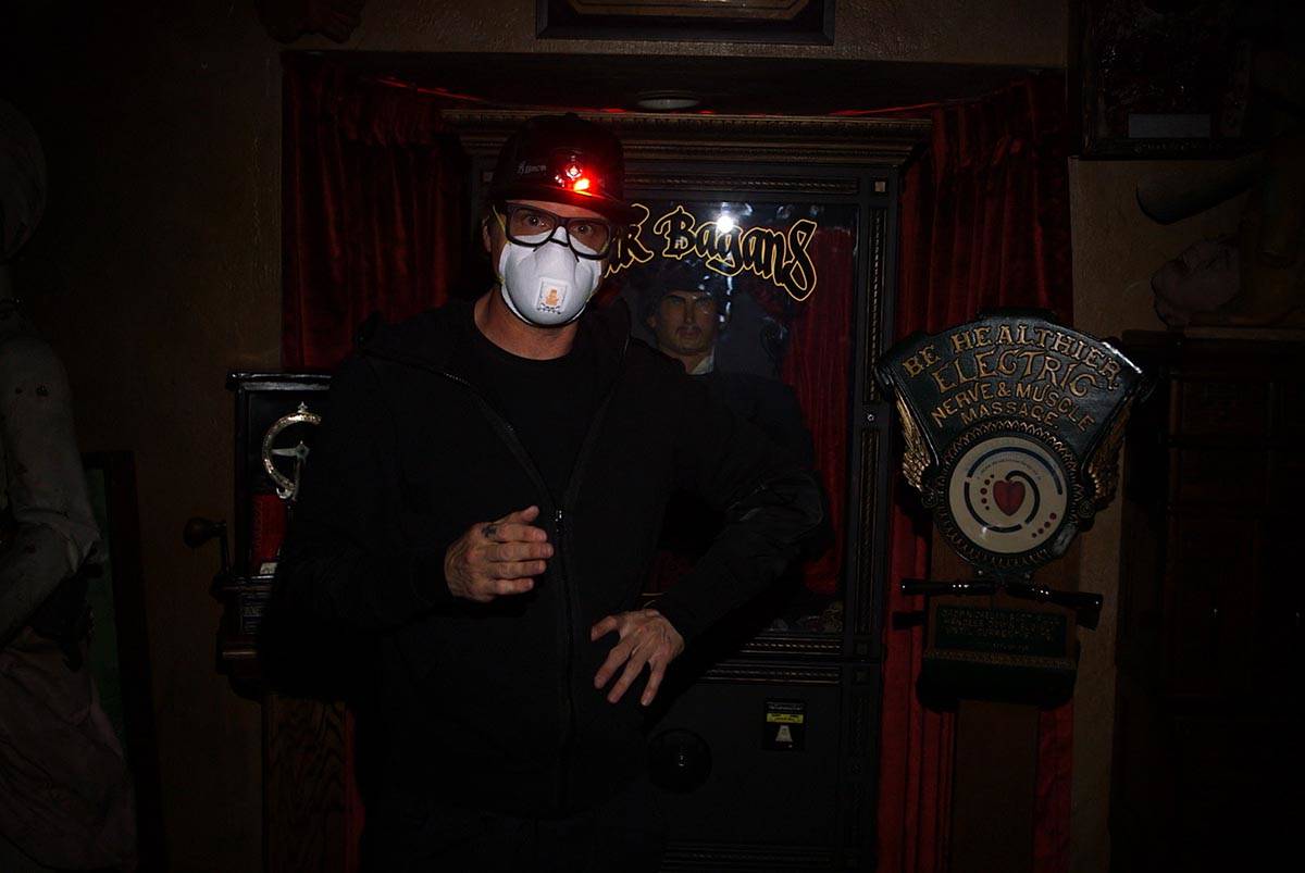 Zak Bagans wears a mask during the production of "Ghost Adventures: Quarantine." (Travel Channel)