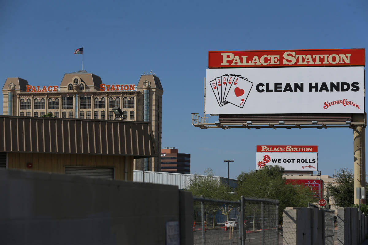 A Station Casinos billboard near Palace Station hotel-casino in Las Vegas, Wednesday, June 3, 2 ...