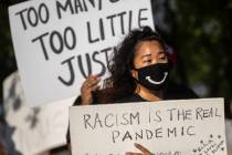 Thousands of people showed up at a Black Lives Matter event at Kianga Isoke Palacio Park on Fri ...