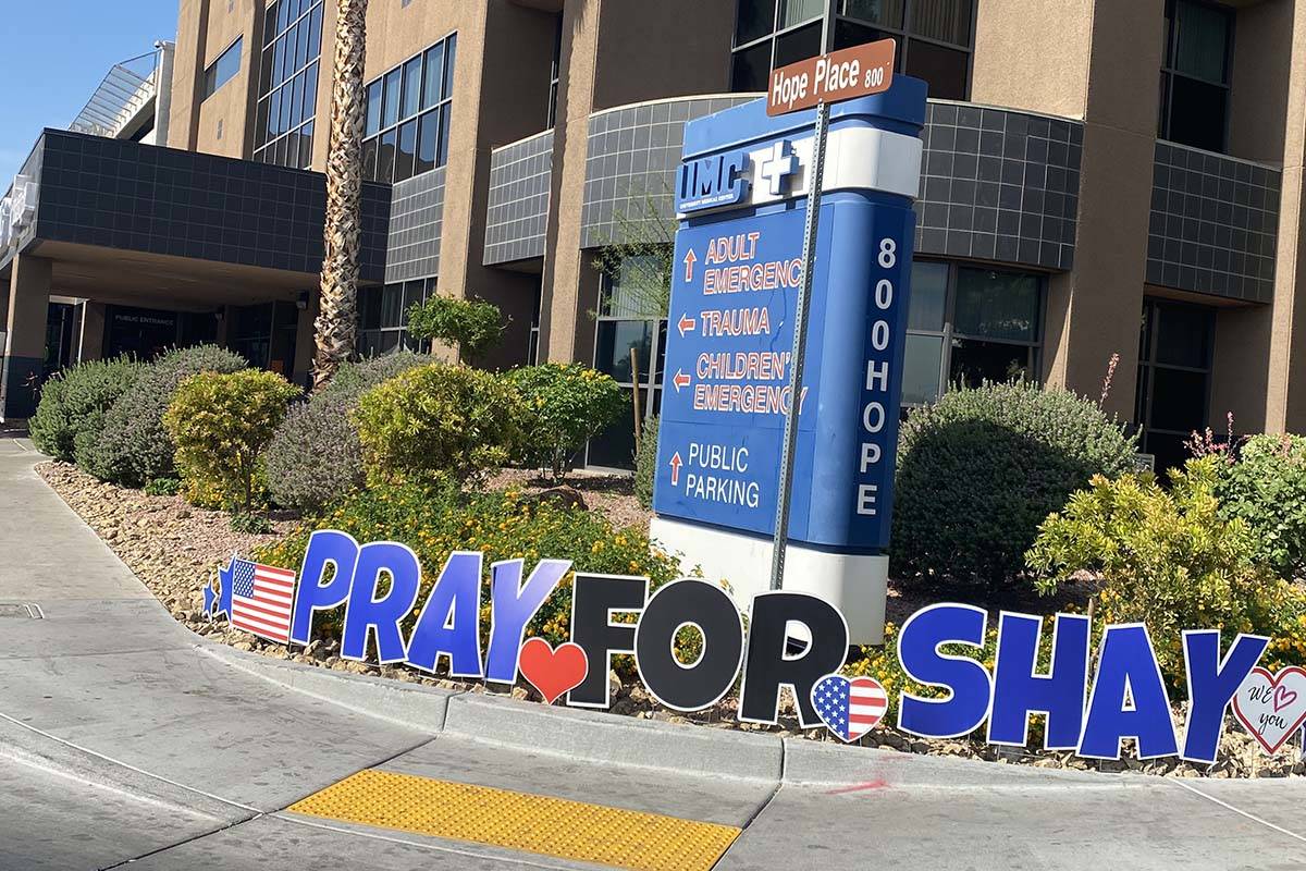 Displays of support for wounded officer Shay Mikalonis continued at University Medical Center o ...