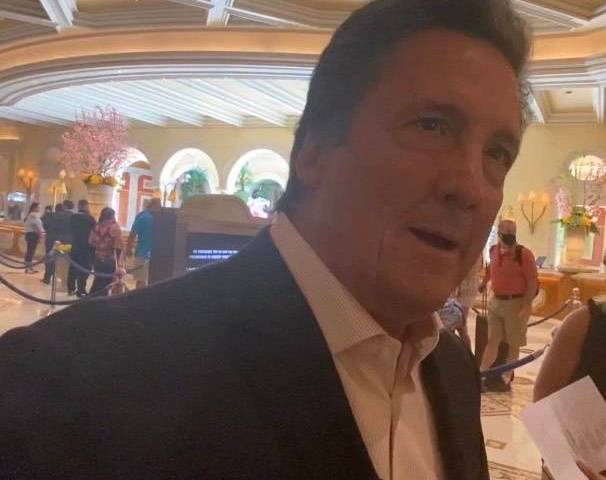 MGM Resorts International acting CEO Bill Hornbuckle is shown at the reopening of Bellagio on T ...