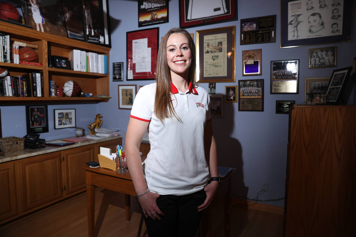 Lindy La Rocque, new head coach for UNLV women's basketball team, poses for a portrait at her f ...