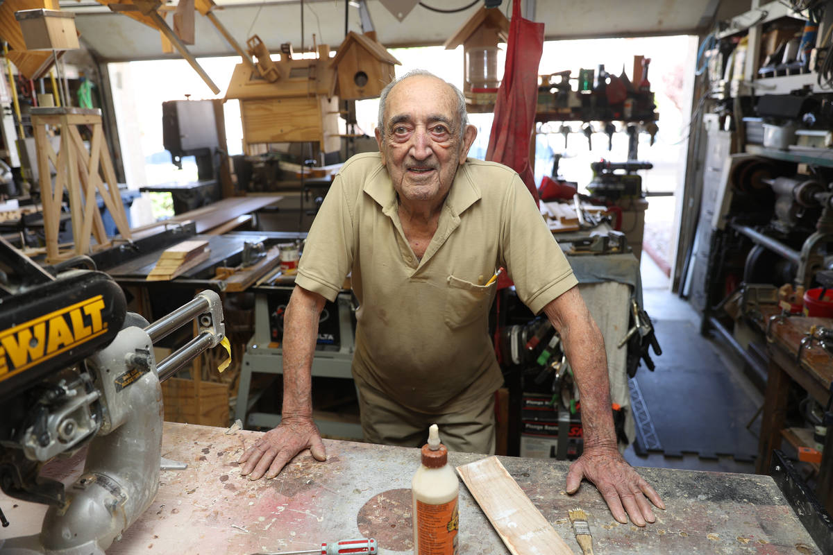 Onofrio "No-No" Zicari, 97, a World War II veteran, at his home in Las Vegas, Friday, ...