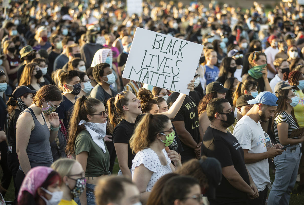 Thousands of people showed up at a Black Lives Matter event at Kianga Isoke Palacio Park on Fri ...
