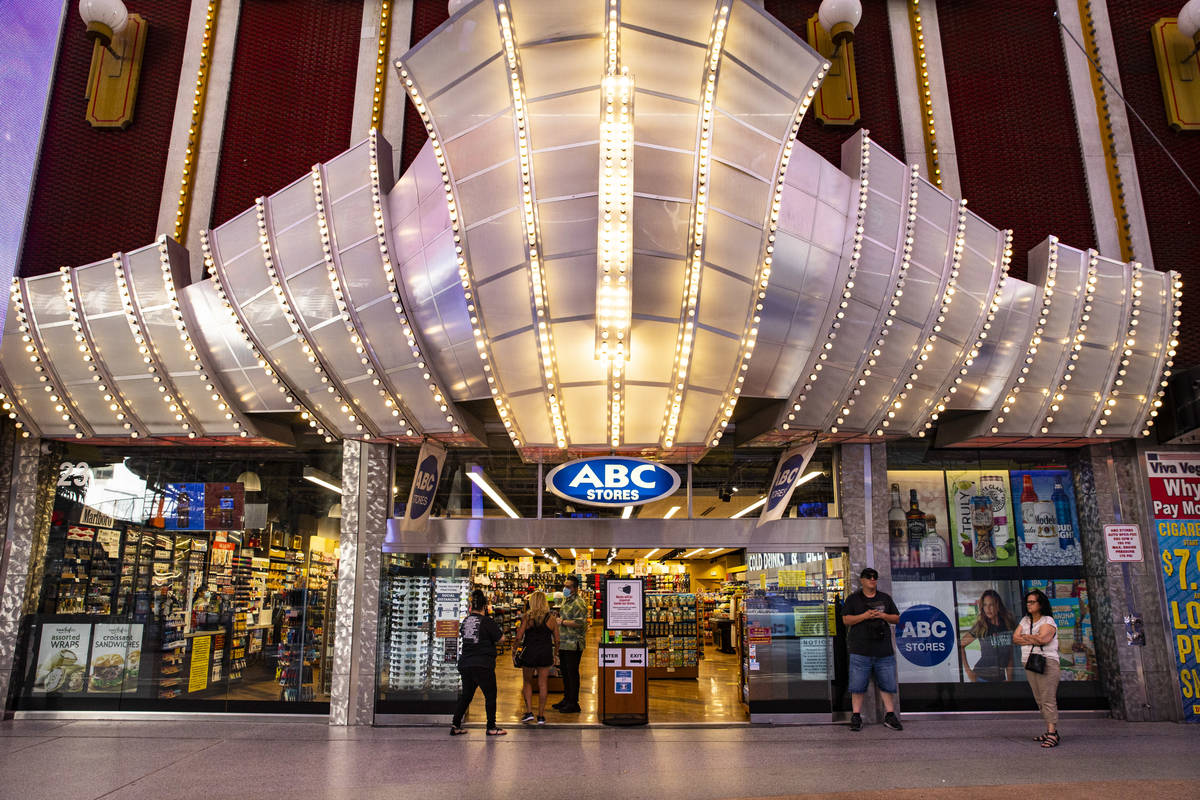 An ABC Stores souvenir shop, which requires masks to be worn by all customers, at the Fremont S ...