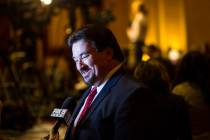 Nevada Republican Party Chairman Michael McDonald is interviewed during the Nevada Republican P ...