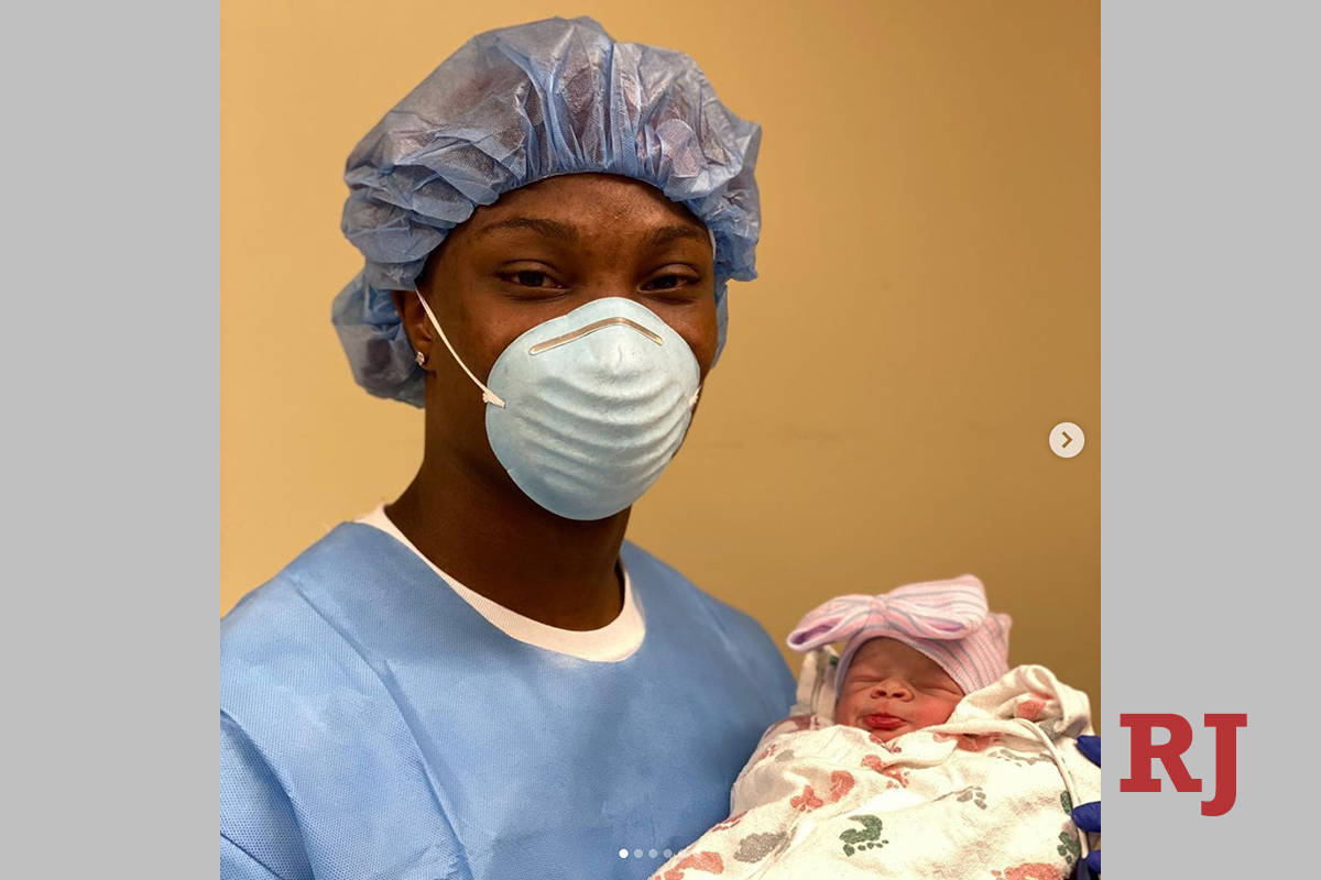 Raiders rookie wide receiver Henry Ruggs announced on Instagram the birth of his daughter, Kenz ...