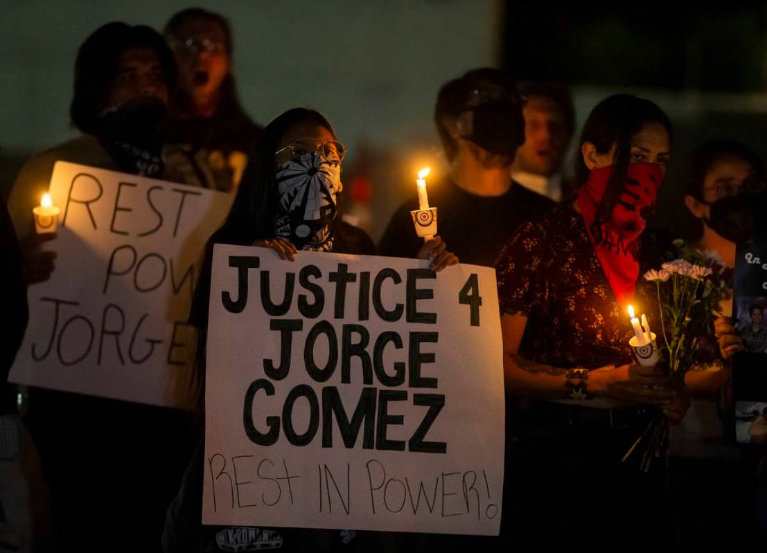 Friends, family and supporters of Jorge Gomez, the man who was fatally shot last week by Metro ...