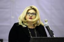 FILE--Las Vegas Mayor Pro Tem Michele Fiore speaks during a press conference at the Dula Gymnas ...