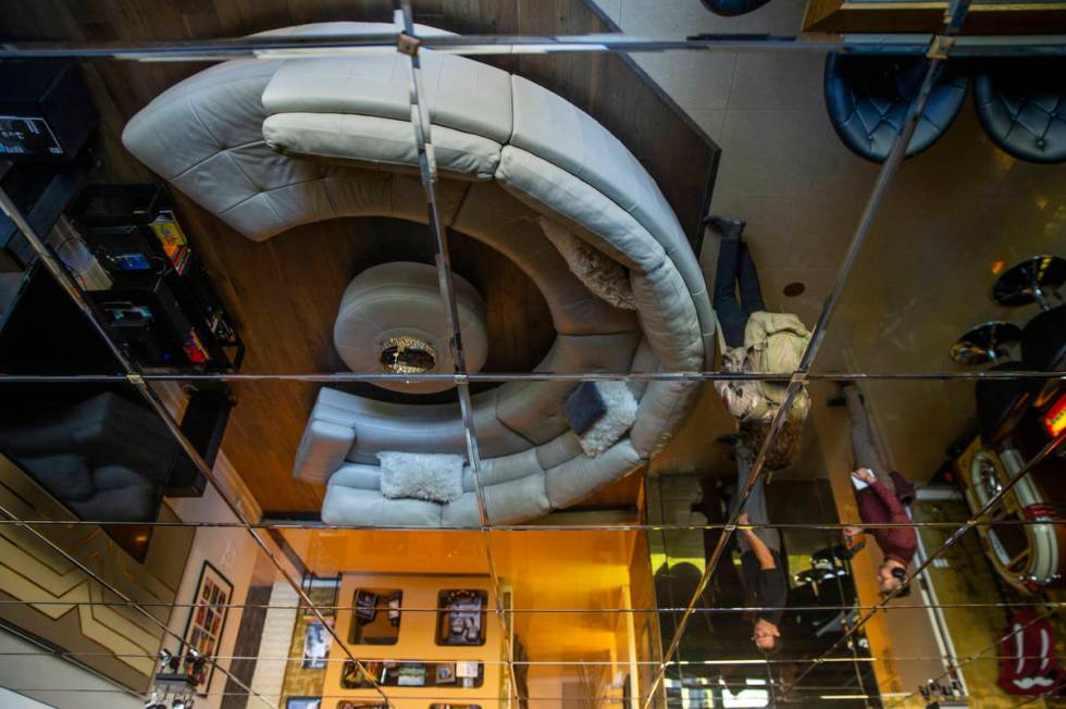 Mirrors on the ceiling as part of the furnishings preserved during a tour of Lefty Rosenthal's ...