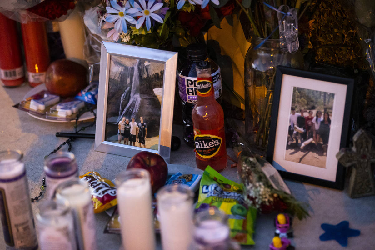 Items left at a memorial for of David Cox, 18, and Brandon Cox, 14, brothers who were killed in ...