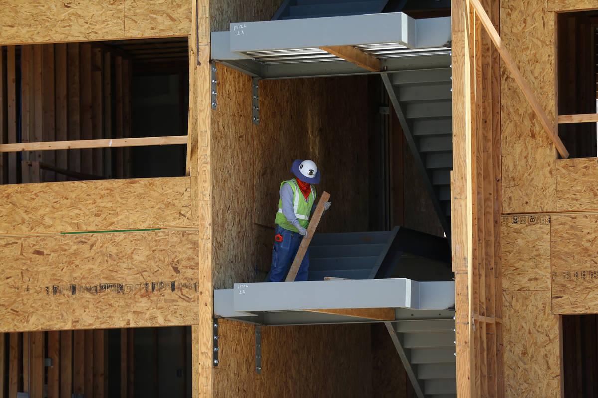 Construction of the first on-campus student housing at Nevada State College in Henderson, Thurs ...