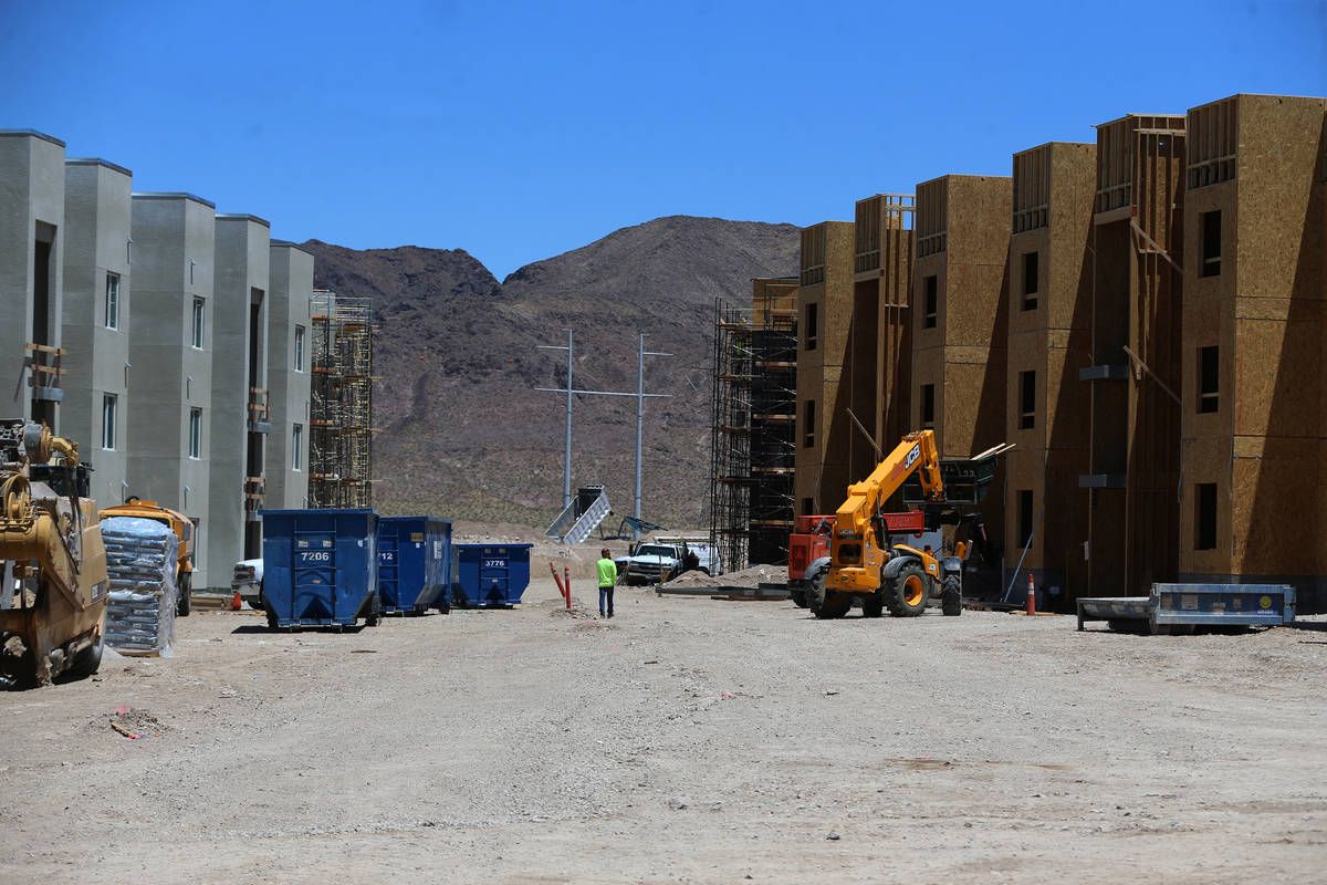 Construction of the first on-campus student housing at Nevada State College in Henderson, Thurs ...