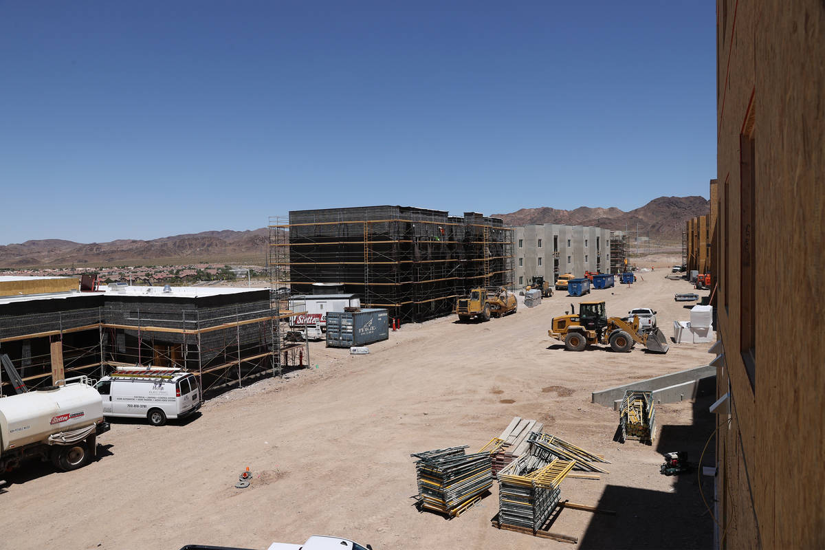 Construction of the first on-campus student housing at Nevada State College in Henderson, Thurs ...