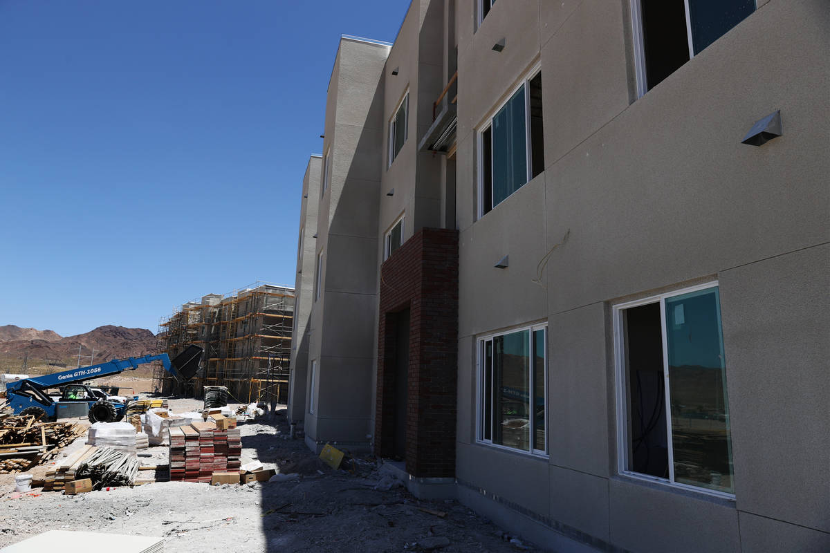Construction of the first on-campus student housing at Nevada State College in Henderson, Thurs ...