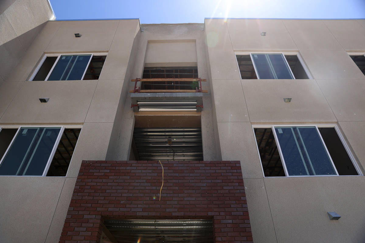 Construction of the first on-campus student housing at Nevada State College in Henderson, Thurs ...