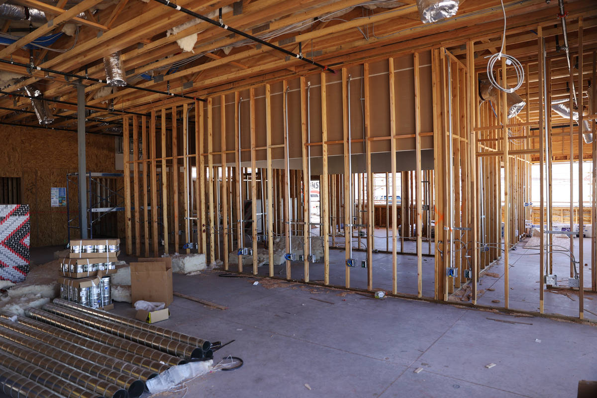 Construction of the community center as part of the first on-campus student housing at Nevada S ...