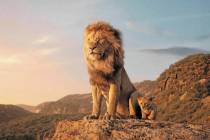 Mufasa, voiced by James Earl Jones, left, and young Simba, voiced by JD McCrary, in a scene fro ...