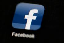 FILE - In this May 16, 2012, file photo, the Facebook logo is displayed on an iPad in Philadelp ...