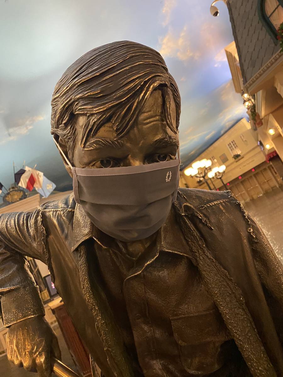The Aftermath statue is shown at Le Boulevard promenade at Paris and Bally's on Thursday, June ...