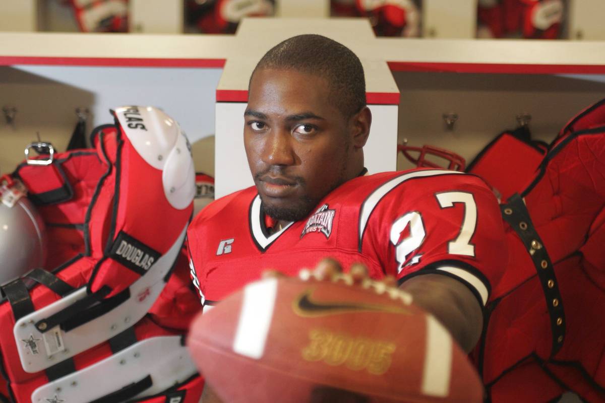 Sports; Jamaal Brimmer inside the UNLV Football Locker room, Thursday morning, August 12, 2004. ...