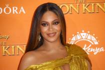 This July 14, 2019 file photo shows Beyonce at the "Lion King" premiere in London. (Photo by Jo ...