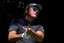 Phil Mickelson on the sixth tee during the second round of the Charles Schwab Challenge golf to ...