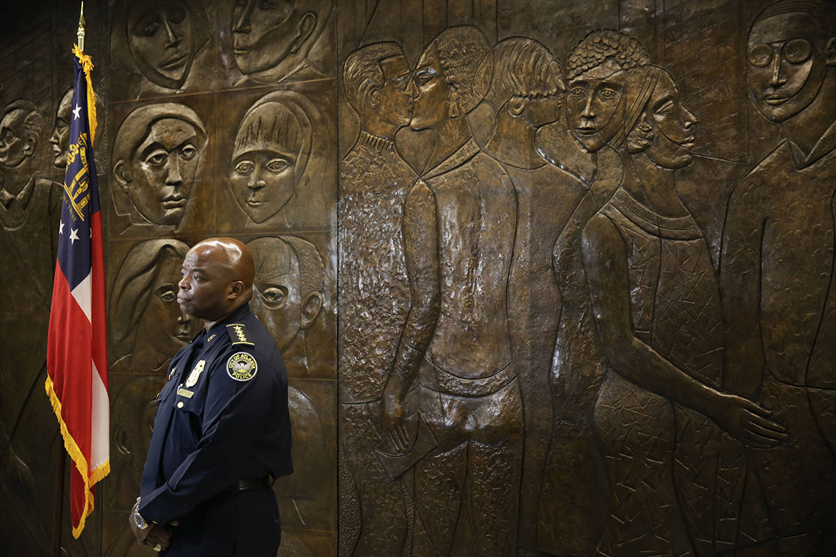 Interim Atlanta Police Chief Rodney Bryant speaks to the Associated Press on Thursday, June 18, ...