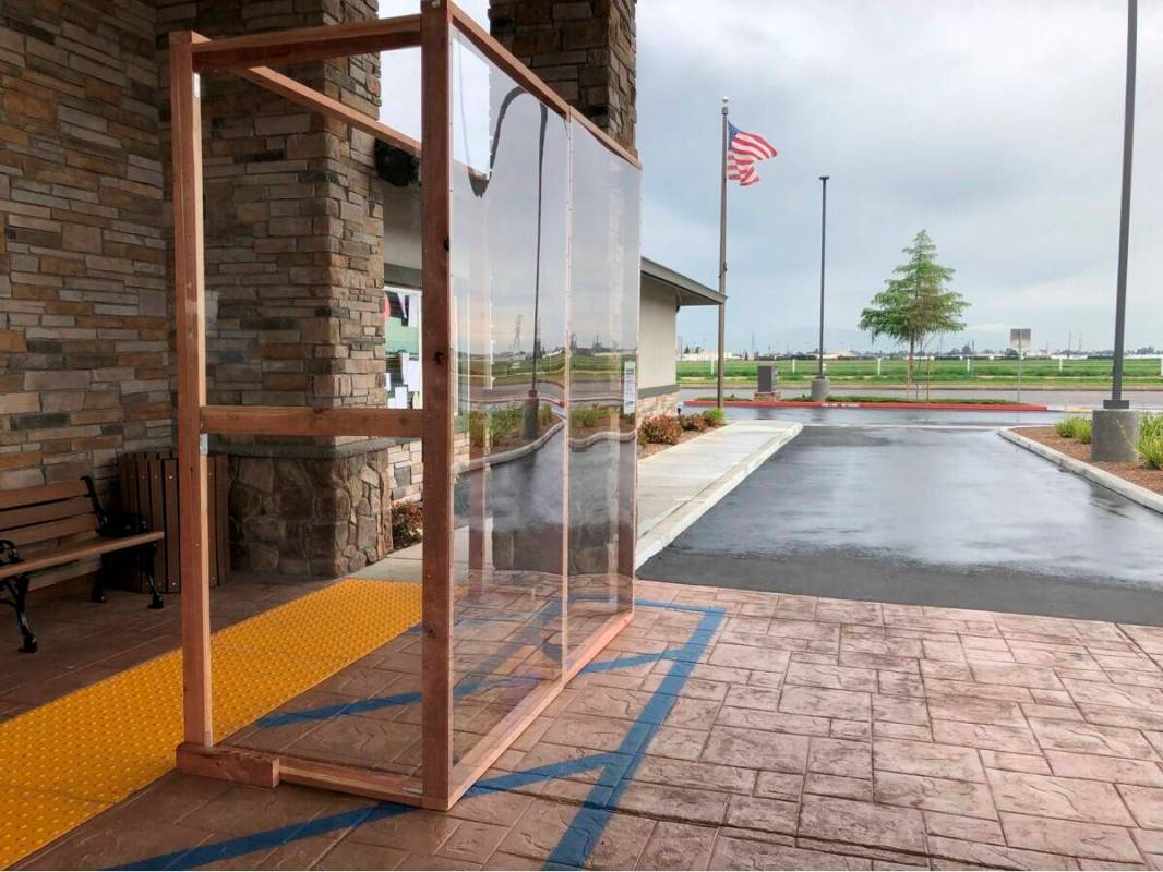 This handout photo provided Carlson Management and taken in the spring of 2020 shows a plexigla ...