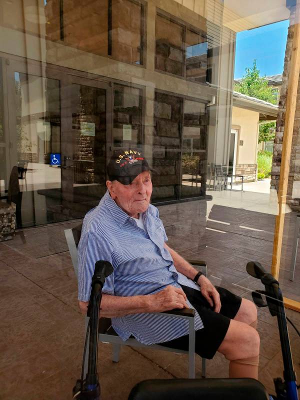 This handout photo provided by his family shows 93-year-old Wake Sharp on Father's Day, Sunday, ...