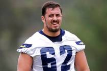 San Diego Chargers rookie center Max Tuerk takes part in training camp in San Diego in 2016. ( ...