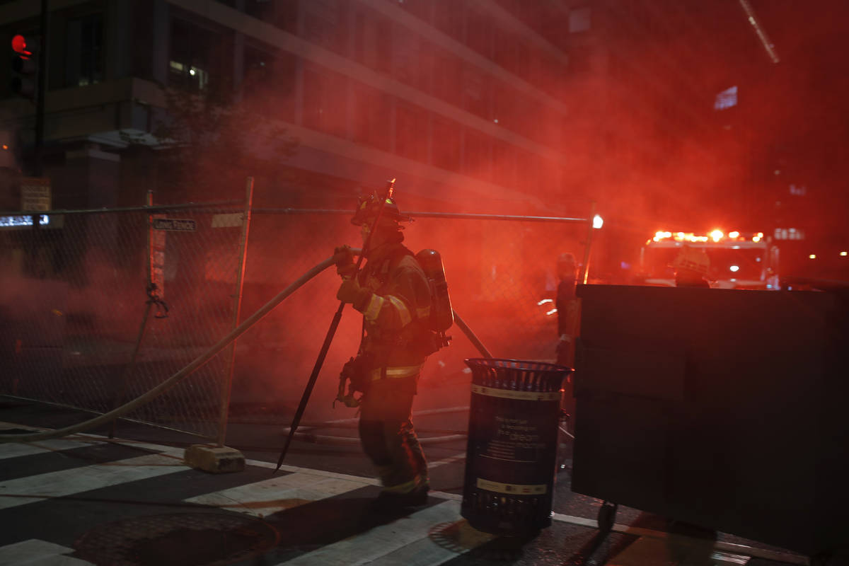 The fire is put out. The Andrew Jackson Statue. Put a Fire. As soon as the Fire put out the Firefighters left.. As soon as the Fire put out the Fire Fighters left.