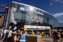 Fans wait outside PPG Paints Arena for Game 1 of the NHL hockey Stanley Cup Finals between the ...