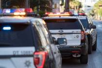 Las Vegas police investigate reports of shots fired at the Neonopolis underground parking garag ...