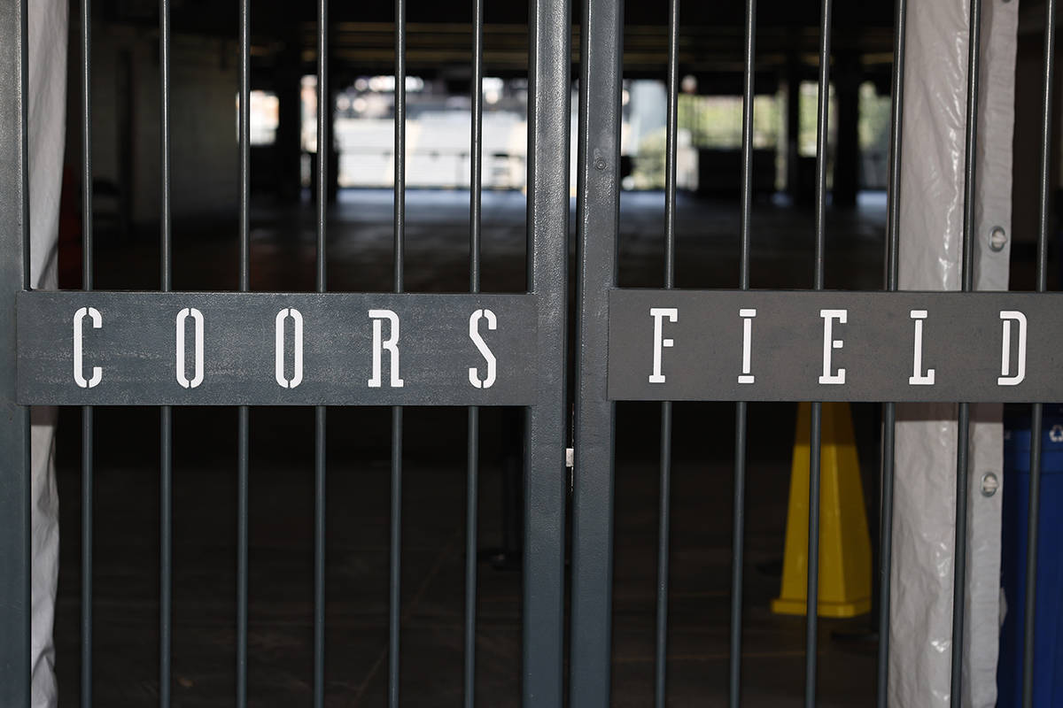 The main gate of Coors Field, home of the Major League Baseball team the Colorado Rockies, is l ...