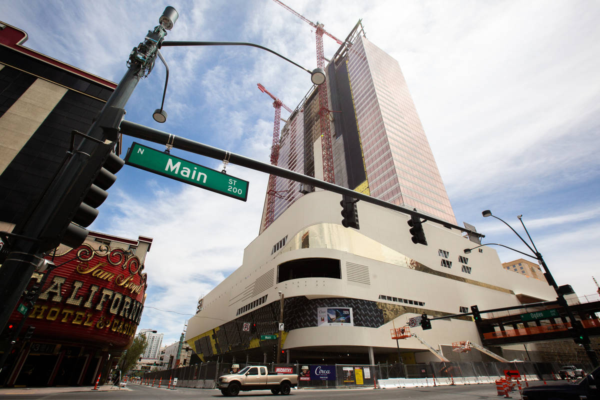 Circa is seen under construction in Las Vegas on Wednesday, June 24, 2020. (Chris Day/Las Vegas ...