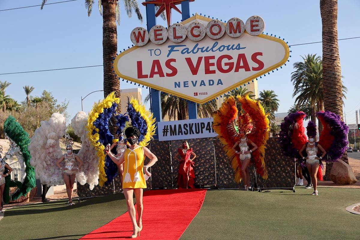 Edie from Zumanity by Cirque du Soleil walks the red carpet at the Welcome to Fabulous Las Vega ...