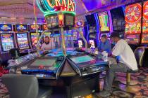 Gamblers at Four Queens in downtown Las Vegas on Friday, June 26, 2020. (K.M. Cannon/Las Vegas ...