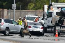 The Metropolitan Police Department is investigating a three-car crash at Oakey Boulevard and R ...