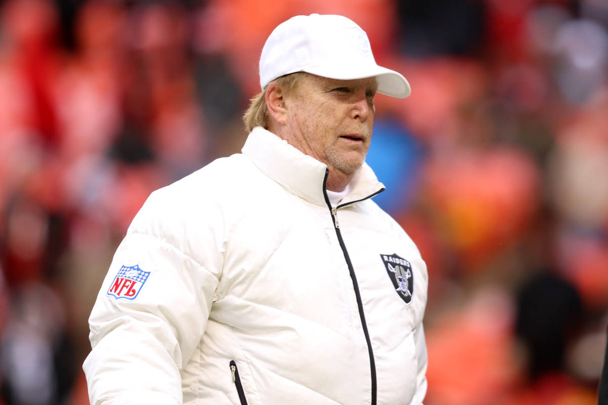 Oakland Raiders owner Mark Davis walks off the field prior to an NFL game against the Kansas Ci ...