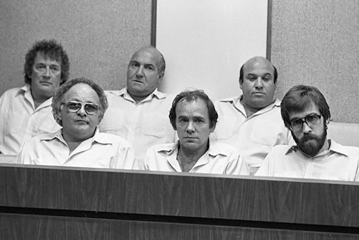 Hole in the Wall Gang, from left, Lawrence Neumann, Frank Cullotta, Joe Blasko, Leo Guardino, E ...