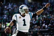 Carolina Panthers quarterback Cam Newton (1) in action during an NFL football game against the ...