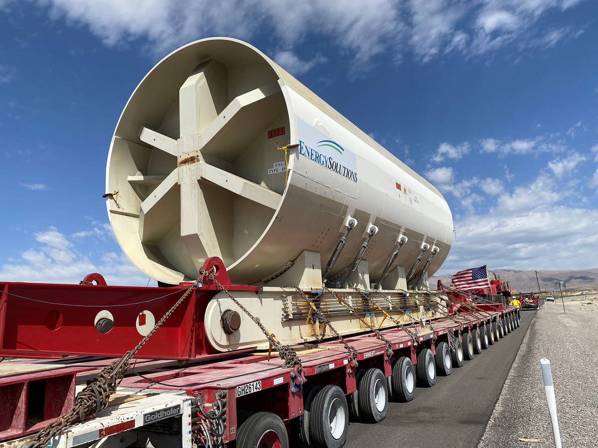 The 1.5 million-pound, 16.5-foot-diameter decommissioned reactor pressure vessel from Southern ...