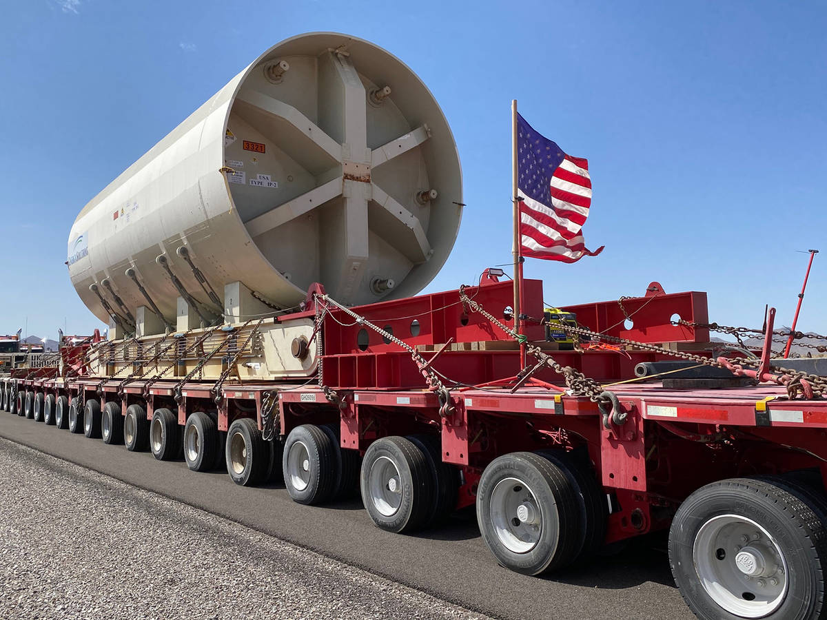 The 1.5 million-pound, 16.5-foot-diameter decommissioned reactor pressure vessel from Southern ...