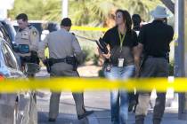 The Metropolitan Police Department investigate a death at the area of East Flamingo Road and Pa ...