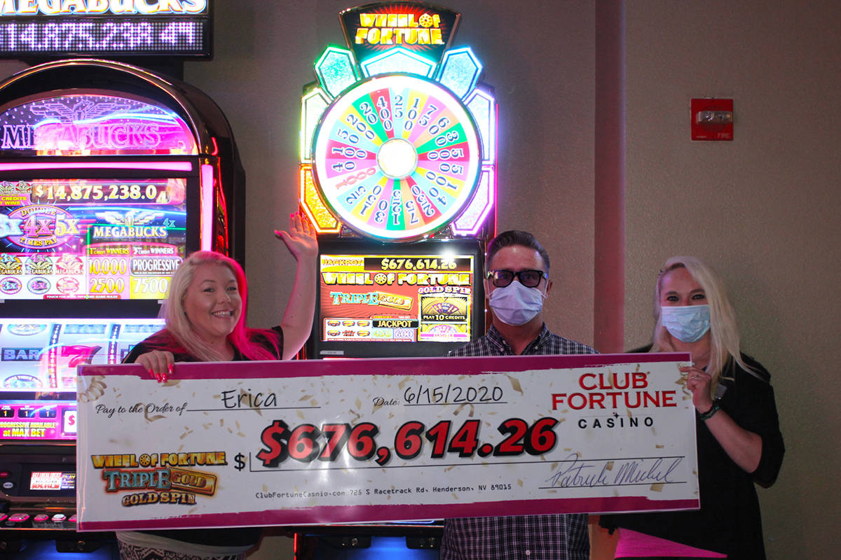 Club Fortune Casino general manager Pat Michel (center) and table games manager Patty Hughes (r ...